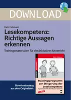 Vorschau - Stundenentwürfe - Lesekompetenz: Richtige Aussagen erkennen - Trainingsmaterialien für den inklusiven Unterricht - Deckblatt