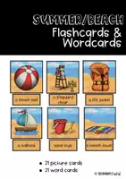 Vorschau - Stationenlernen - Summer/Beach Flash Cards - Deckblatt