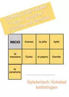 Vorschau - Spiele - Domino zum Thema "frutas y verduras" - Deckblatt