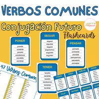 Vista previa - Tarjetas / Manipulativos - Conjugación en Futuro de Verbos más Comunes | Conjugation Spanish Common Verbs - Portada