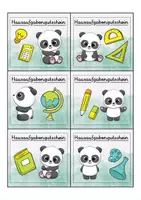 Vorschau - Mal- und Bastelvorlagen - Panda Hausaufgabengutscheine für die Pandaklasse - Seite 1
