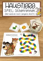 Vorschau - Spiele - Haustiere - Silbenrennen Spiel - Deckblatt
