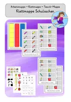 Vorschau - Arbeitsblätter - Klettmappe Schulsachen - Teacch - Arbeitsmappe - sonderpädagogische Förderung - Seite 1