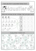 Vorschau - Anderer Materialtyp - Haustiere - Kopiervorlage 1. Klasse - Seite 1