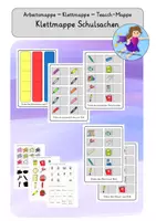 Vorschau - Arbeitsblätter - Klettmappe Schulsachen - Teacch - Arbeitsmappe - sonderpädagogische Förderung - Deckblatt