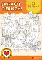 Vorschau - selbst erstellte Cliparts/Grafiken - Einfach tierisch! zum Ausmalen | 26er-Set | B&W Tiere Clipart - Deckblatt