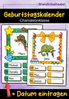 Vorschau - Poster - Chamäleon Geburtstagskalender für die Chamäleonklasse - Deckblatt
