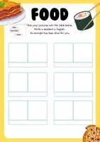 Vista previa - Manualidades / Dibujos para colorear - Food worksheet, learning to write. - página 3