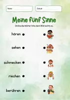 Vorschau - Arbeitsblätter - Arbeitsblatt Körperteile & Sinne | Klasse 1-3 | Ausfüllen, ausschneiden, aufkleben - Seite 3