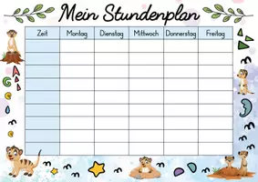 Vorschau - Lehrpläne/Lehrermaterial - Erdmännchen Stundenplan für die Erdmännchenklasse - 3 Vorlagen - Seite 2