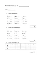 Vorschau - Arbeitsblätter - Rechenüberprüfung (Mal- und Geteilt-Rechnen) - Deckblatt