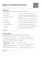 Vorschau - Arbeitsblätter - Additive und subtraktive Farbmischung (Informationstext und Übungen) - Seite 1