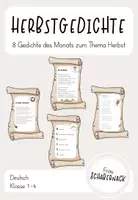 Vorschau - Arbeitsblätter - Herbstgedichte - Gedichte des Monats zum Thema Herbst - Deckblatt