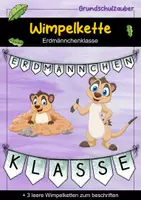 Vorschau - Mal- und Bastelvorlagen - Wimpelkette für die Erdmännchen - Erdmännchen Wimpel - Deckblatt