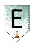 Vorschau - Mal- und Bastelvorlagen - Wimpelkette für die Erdmännchen - Erdmännchen Wimpel - Seite 1
