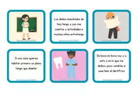 Vista previa - Tarjetas / Manipulativos - Adivinanzas de las profesiones - página 1