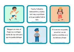 Vista previa - Tarjetas / Manipulativos - Adivinanzas de las profesiones - página 2