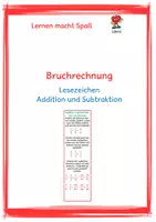Vorschau - Spiele - Bruchrechnung : Lesezeichen - Addition + Subtraktion - Deckblatt