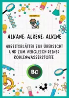 Vorschau - Stundenentwürfe - Alkane, Alkene, Alkine - Arbeitsblätter zum Vergleich reiner Kohlenwasserstoffe - Deckblatt