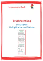 Vorschau - Spiele - Bruchrechnung: Lesezeichen - Multiplikation + Division - Deckblatt