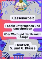 Vorschau - Klassenarbeiten - Fabeln | Klassenarbeit Deutsch - Deckblatt