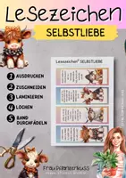 Vorschau - Mal- und Bastelvorlagen - Lesezeichen Selbstliebe: Süße Kühe und Halloween + positive Sprüche - Seite 3