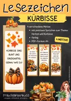 Vorschau - Mal- und Bastelvorlagen - Lesezeichen Herbst: Positive Sprüche rund um den Kürbis - Deckblatt