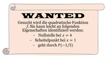 Vorschau - Arbeitsblätter - Steckbriefaufgabe quadratische Funktionen - Arbeitsauftrag - Seite 1