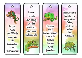 Vorschau - Anderer Materialtyp - Chamäleon Lesezeichen für die Chamäleonklasse - 3 Varianten - Seite 1