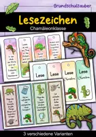 Vorschau - Anderer Materialtyp - Chamäleon Lesezeichen für die Chamäleonklasse - 3 Varianten - Deckblatt