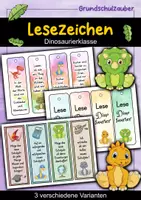 Vorschau - Anderer Materialtyp - Dinosaurier Lesezeichen für die Dinosaurierklasse - 3 Varianten - Deckblatt