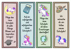 Vorschau - Anderer Materialtyp - Einhorn Lesezeichen für die Einhornklasse - 3 Varianten - Seite 2