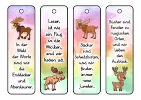 Vorschau - Anderer Materialtyp - Elch Lesezeichen für die Elchklasse - 3 Varianten - Seite 1