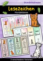 Vorschau - Anderer Materialtyp - Hunde Lesezeichen für die Hundeklasse - 3 Varianten - Deckblatt