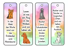 Vorschau - Anderer Materialtyp - Hunde Lesezeichen für die Hundeklasse - 3 Varianten - Seite 1