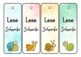 Vorschau - Anderer Materialtyp - Schnecke Lesezeichen für die Schneckenklasse - 3 Varianten - Seite 3
