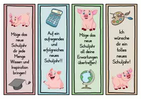 Vorschau - Anderer Materialtyp - Schwein Lesezeichen für die Schweineklasse - 3 Varianten - Seite 2