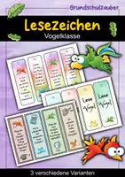 Vorschau - Anderer Materialtyp - Vogel Lesezeichen für die Vogelklasse - 3 Varianten - Deckblatt