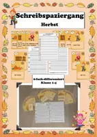 Vorschau - Arbeitsblätter - Schreibspaziergang Herbst Schreiben Schleichdiktat Diktat Text 1. - 4. Klasse - Deckblatt
