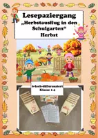 Vorschau - Arbeitsblätter - Lesespaziergang Herbst Deutsch lesen - Deckblatt