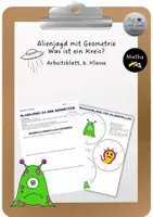 Vorschau - Arbeitsblätter - Arbeitsblatt: Alienjagd - Was ist ein Kreis? - Deckblatt