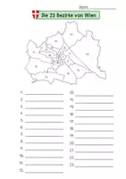 Vorschau - Arbeitsblätter - Wien - Arbeitsblatt Bezirke beschriften - Seite 1