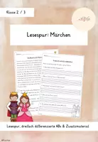 Vorschau - Arbeitsblätter - Lesespur: Märchen (dreifach differenziert) - Deckblatt