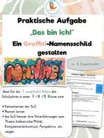 Vorschau - Unterrichtsreihen - Graffiti Namensschilder Kunst erste Stunde Zeichnung - Deckblatt