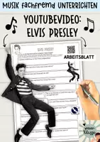 Vorschau - Arbeitsblätter - Youtubevideo: Elvis Presley + Arbeitsblatt / Musik fachfremd unterrichten - Deckblatt