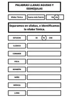 Vista previa - Unidades / Secuencias / Situaciones de Aprendizaje - Palabras agudas, llanas y esdrújulas - página 1