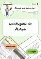 Vorschau - Arbeitsblätter - Grundbegriffe der Ökologie / Ökologie & Naturschutz - AB & Lösungen - Deckblatt