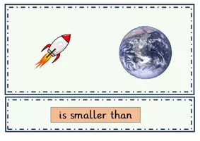 Vorschau - Arbeitsblätter - Adjektive/ Vergleiche Plakat und Arbeitsblatt zum Wortfeld "Planets" - Seite 1