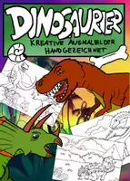 Vorschau - Mal- und Bastelvorlagen - Dinosaurier - Kreative Ausmalbilder - Handgezeichnet - Deckblatt