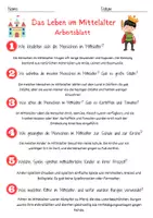Vorschau - Arbeitsblätter - Das Leben im Mittelalter Arbeitsblatt 3. & 4.Klasse Geschichte mit Lösungen - Seite 1